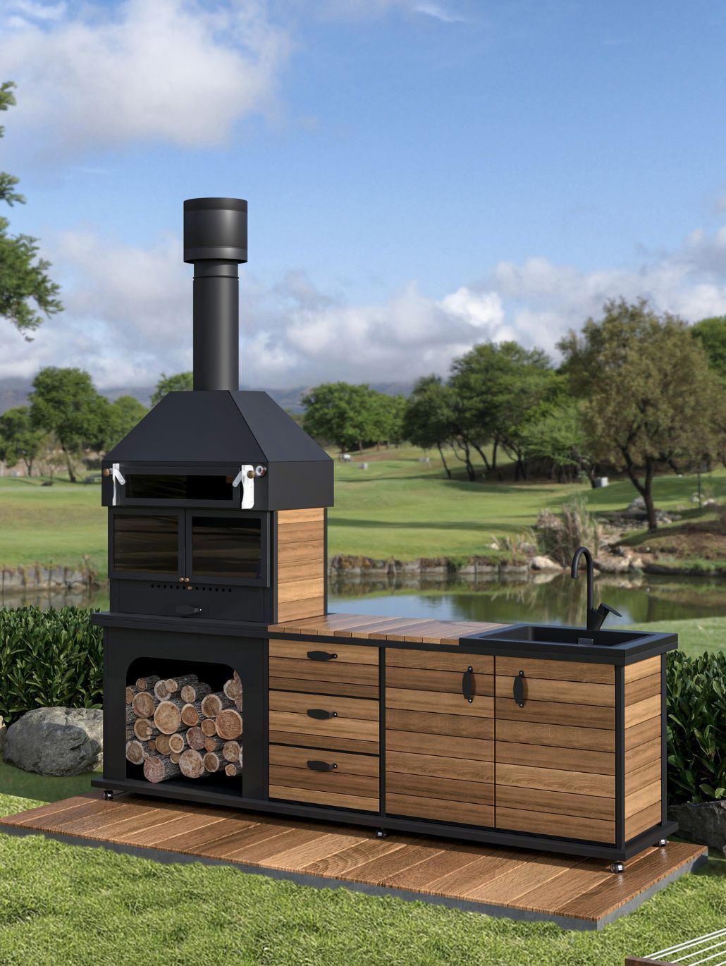 Fırınlı Tezgahlı Barbekü (2.4m)