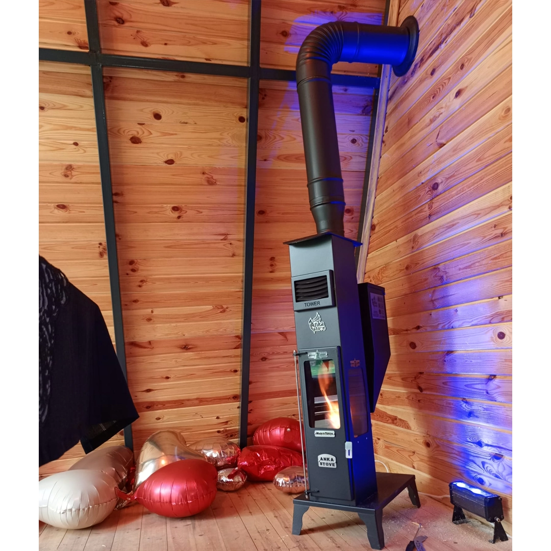 Tower Kule Tipi Dekoratif Pelet Soba