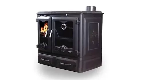 Kosova Plus Alttan Çekmeceli Yatay Kuzineli Döküm Soba